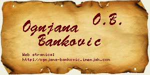 Ognjana Banković vizit kartica
